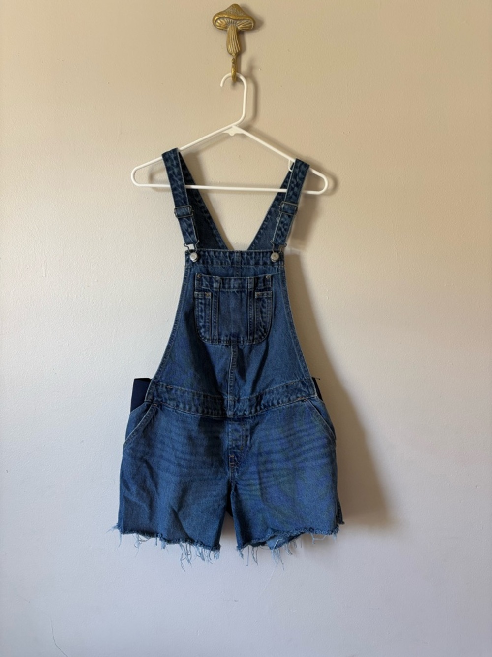 Old Navy Maternity Denim cut off Shortalls overalls | size medium
